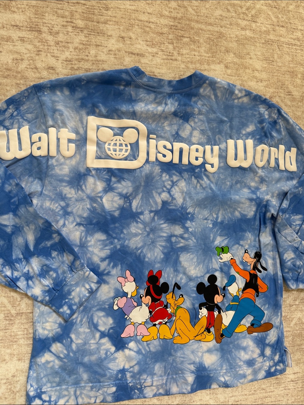 Walt Disney World Blue Tie Dye Mickey & Friends Spirit Jersey Adult Medium - Picture 2 of 5